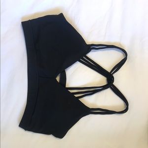 Black strappy sports bra